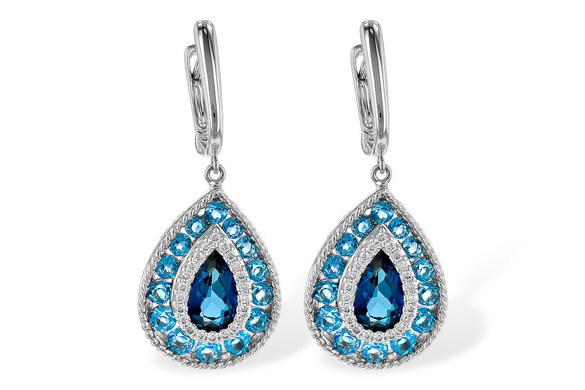 K245-13615: EARR 3.15 TW BLUE TOPAZ 3.32 TGW