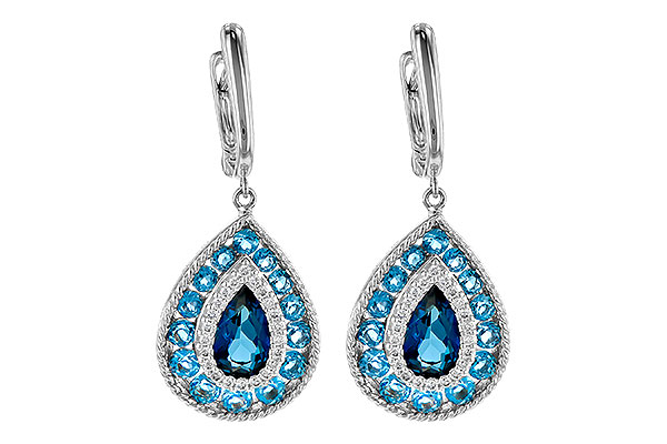 K245-13615: EARR 3.15 TW BLUE TOPAZ 3.32 TGW