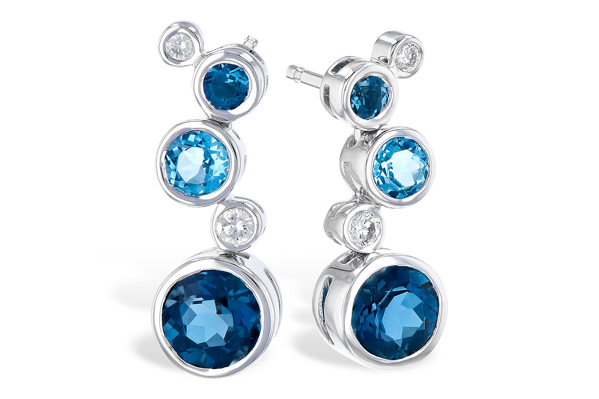 K327-89079: EARR 2.27 BLUE TOPAZ 2.40 TGW