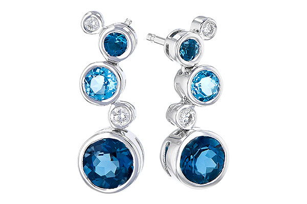 K327-89079: EARR 2.27 BLUE TOPAZ 2.40 TGW