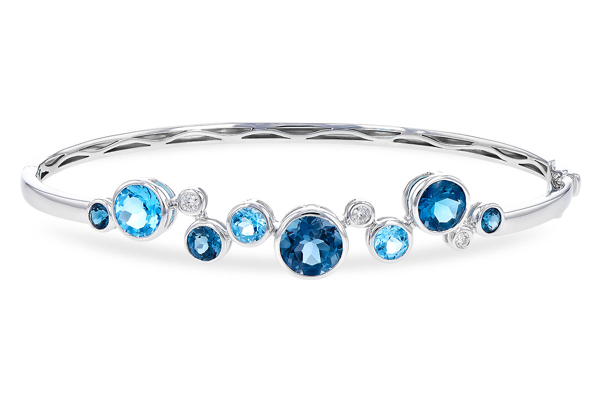 K328-73579: BANGLE 3.95 TW BLUE TOPAZ 4.06 TGW