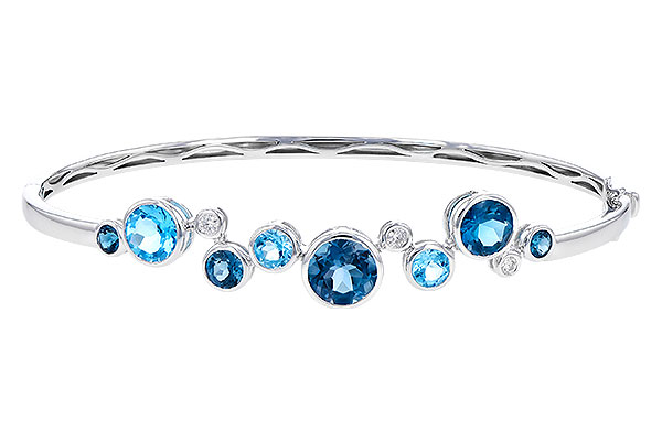 K328-73579: BANGLE 3.95 TW BLUE TOPAZ 4.06 TGW