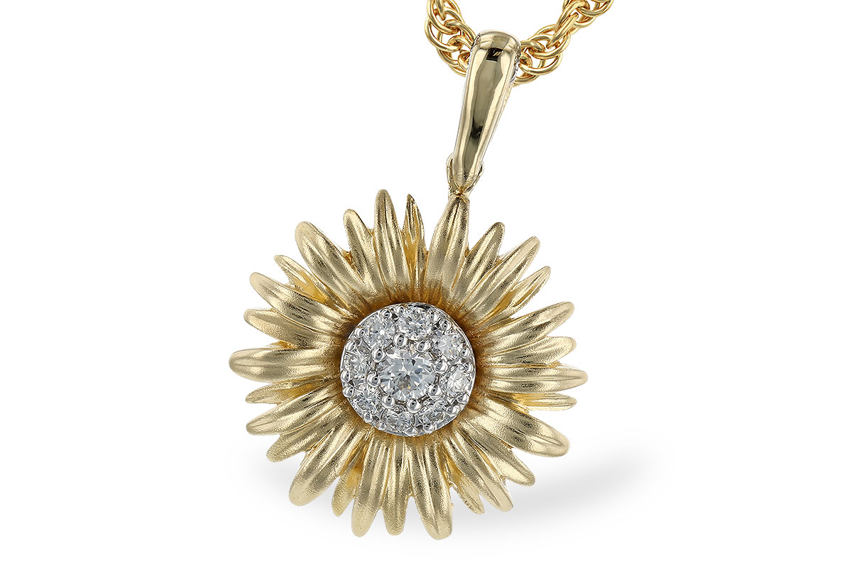 K328-77233: E328-76334 WITH YG PETALS / WG SETTING .10 TW