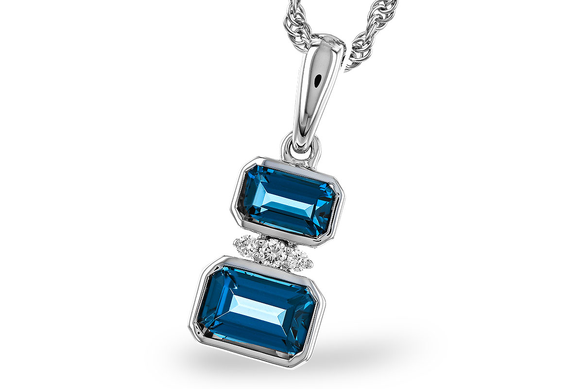 K329-66333: NECK .95 TW LONDON BLUE TOPAZ .98 TGW