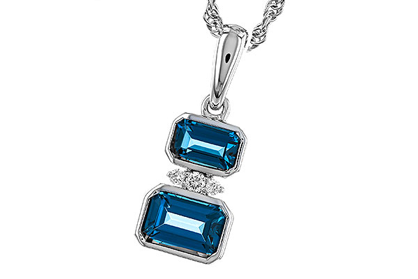 K329-66333: NECK .95 TW LONDON BLUE TOPAZ .98 TGW