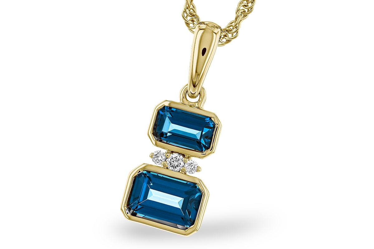 K329-66333: NECK .95 TW LONDON BLUE TOPAZ .98 TGW