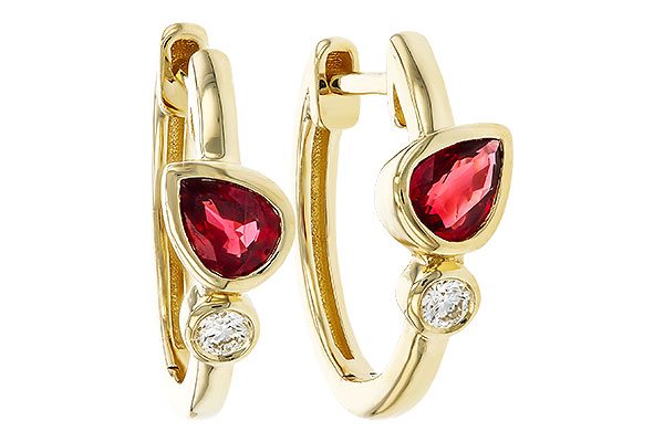 K329-69088: EARRINGS .48 RUBY .54 TGW