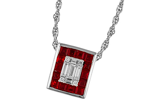 K329-71779: NECKLACE .82 RUBY TW 1.00 TGW