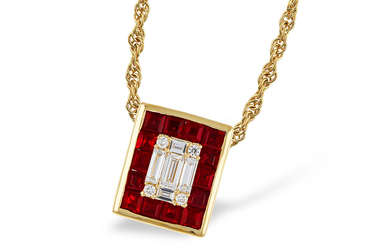 K329-71779: NECKLACE .82 RUBY TW 1.00 TGW