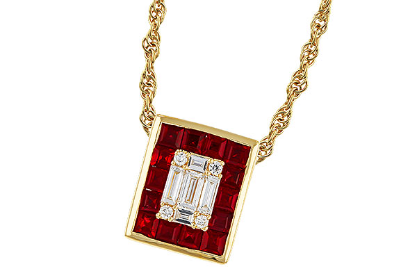 K329-71779: NECKLACE .82 RUBY TW 1.00 TGW