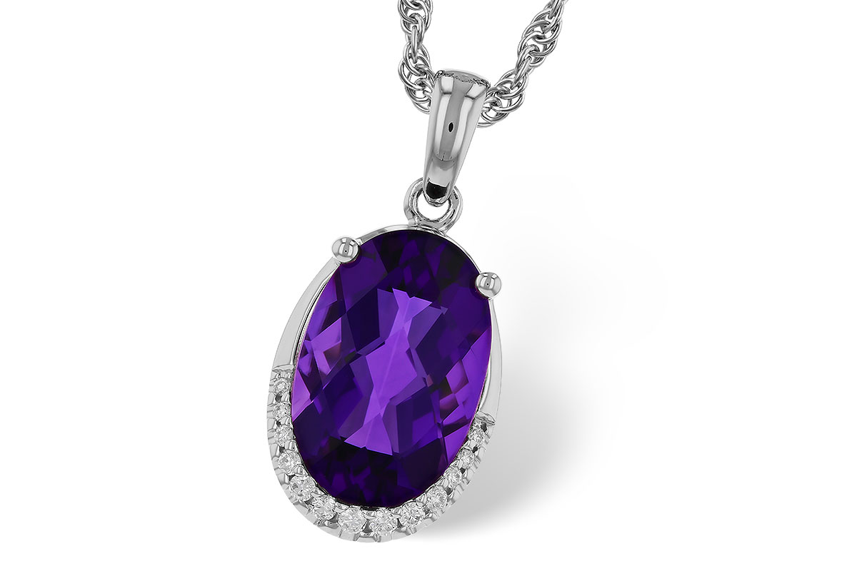 K329-72642: NECKLACE 2.70 AMETHYST 2.76 TGW (12x8MM OV)