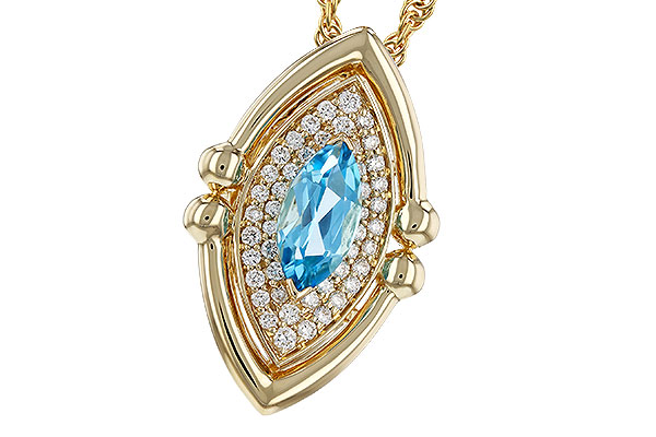 K329-72661: NECKLACE .54 BLUE TOPAZ .70 TGW (8x4MM BT)