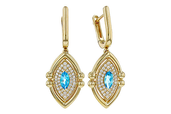 K330-55415: EARRINGS .50 TW BLUE TOPAZ .78 TGW (6x3MM BT)