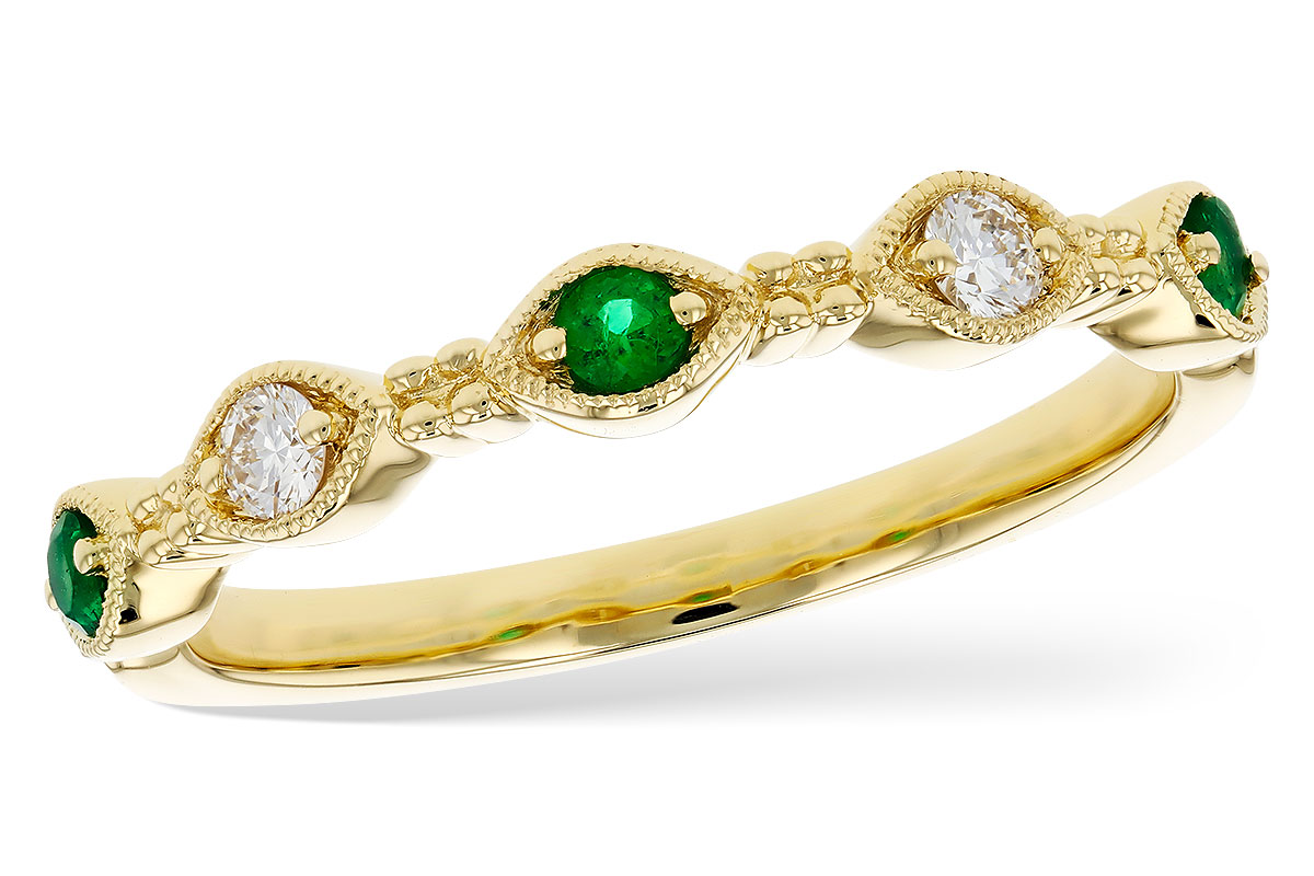K330-55442: LDS WED RG .10 TW EMERALD .19 TGW