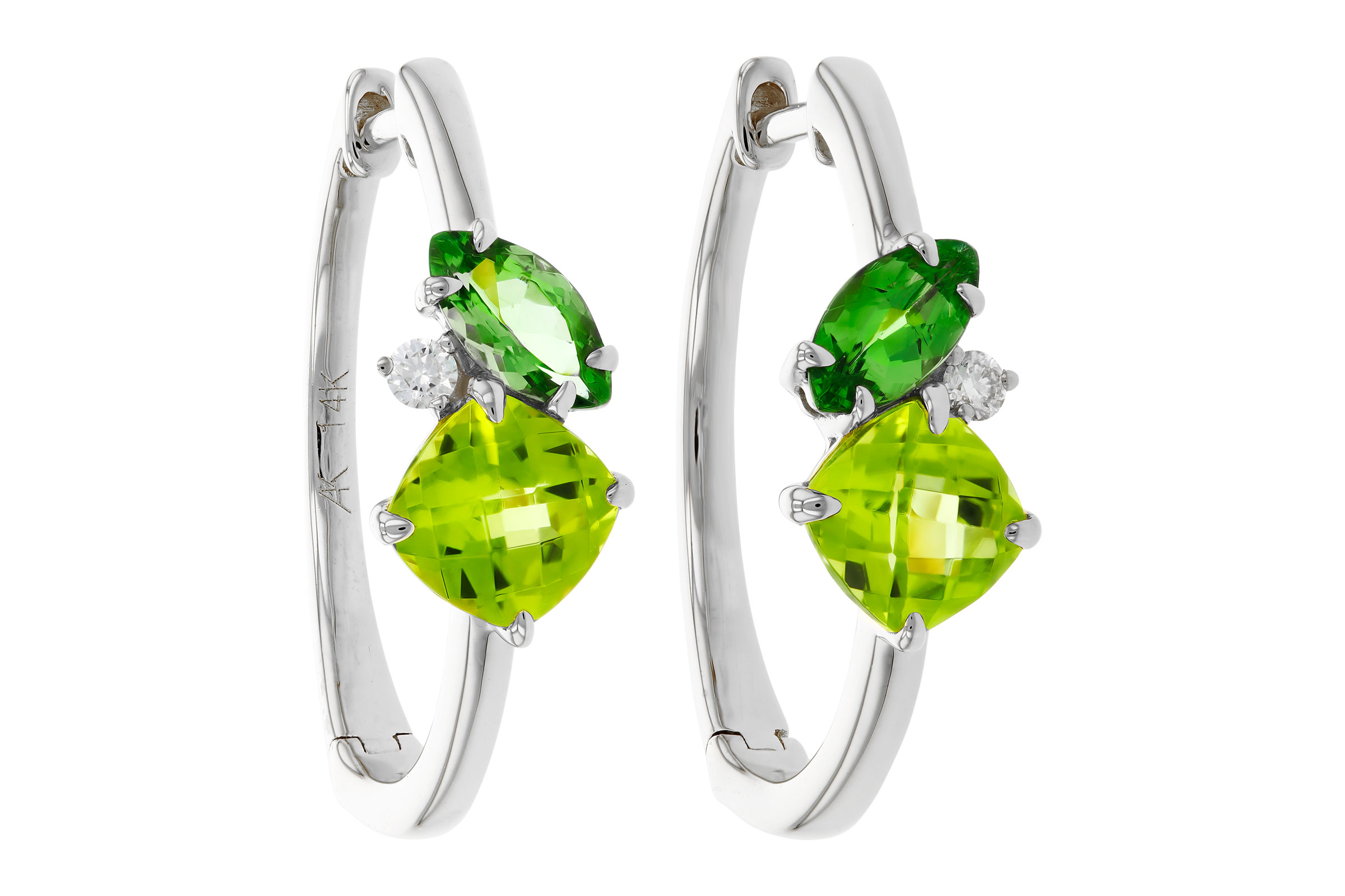 K330-57197: EARRINGS 1.69 TW SEMI-PREC (PER,TSAV) 1.73 TGW