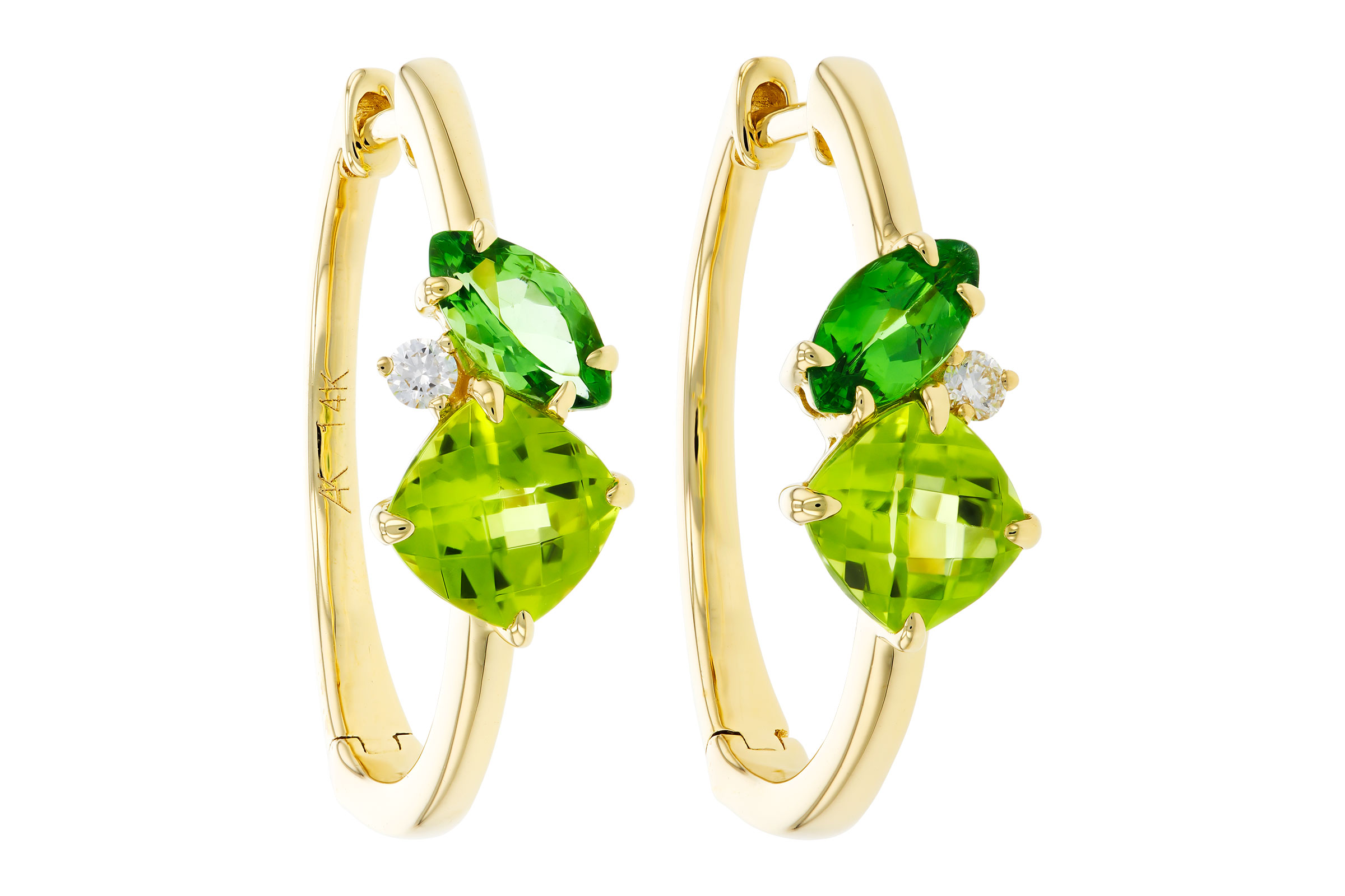 K330-57197: EARRINGS 1.69 TW SEMI-PREC (PER,TSAV) 1.73 TGW