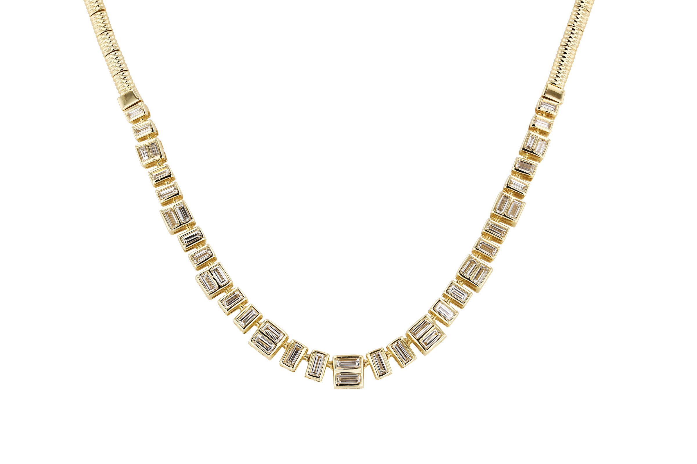 K330-57224: NECKLACE 1.80 TW BAGUETTES (17")