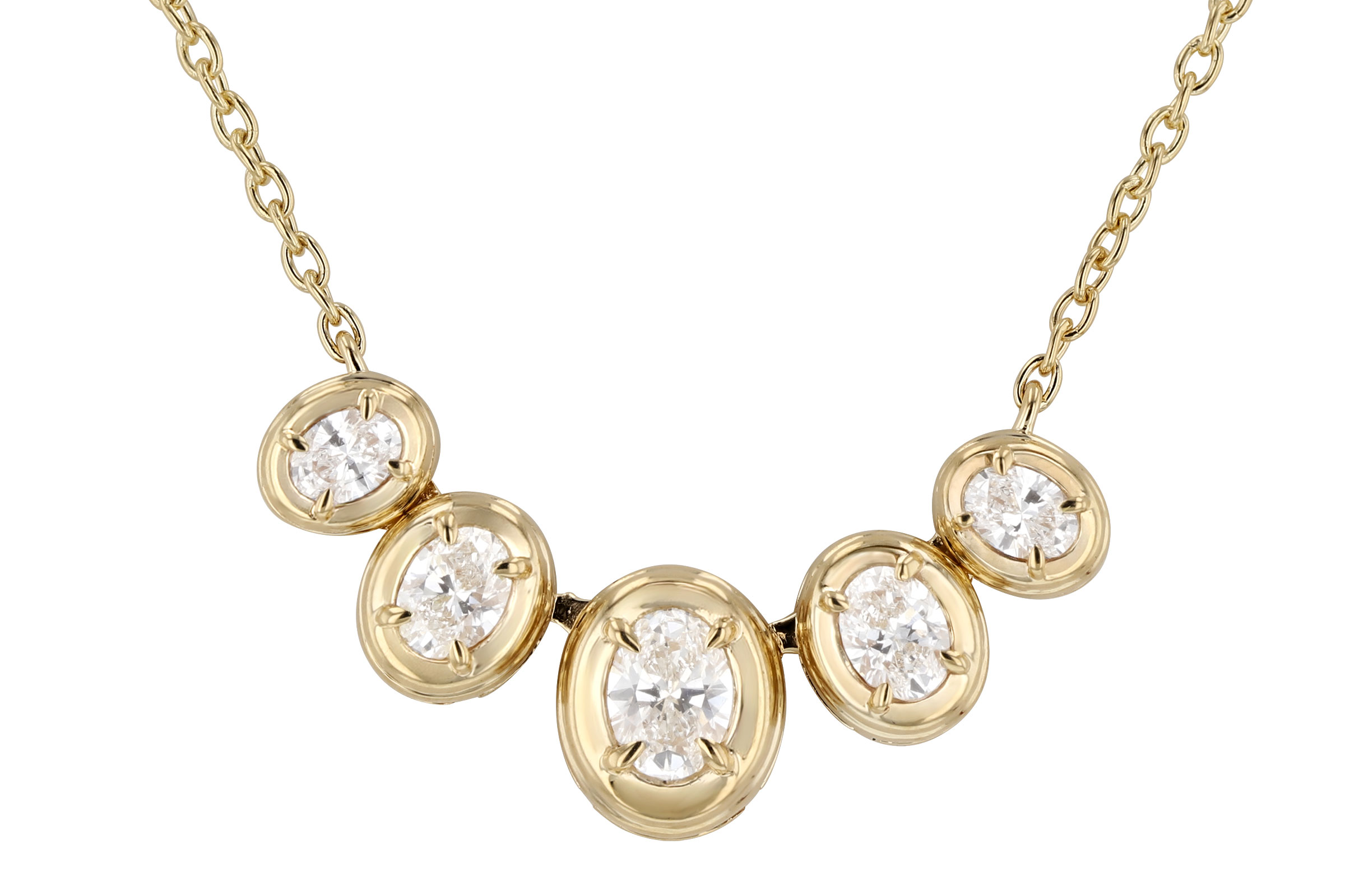 K330-57270: NECKLACE .85 TW OVAL CUT DIA (18")