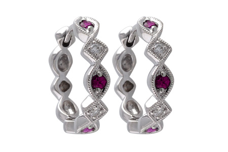 L056-00824: EARRINGS .20 RUBY .25 TGW