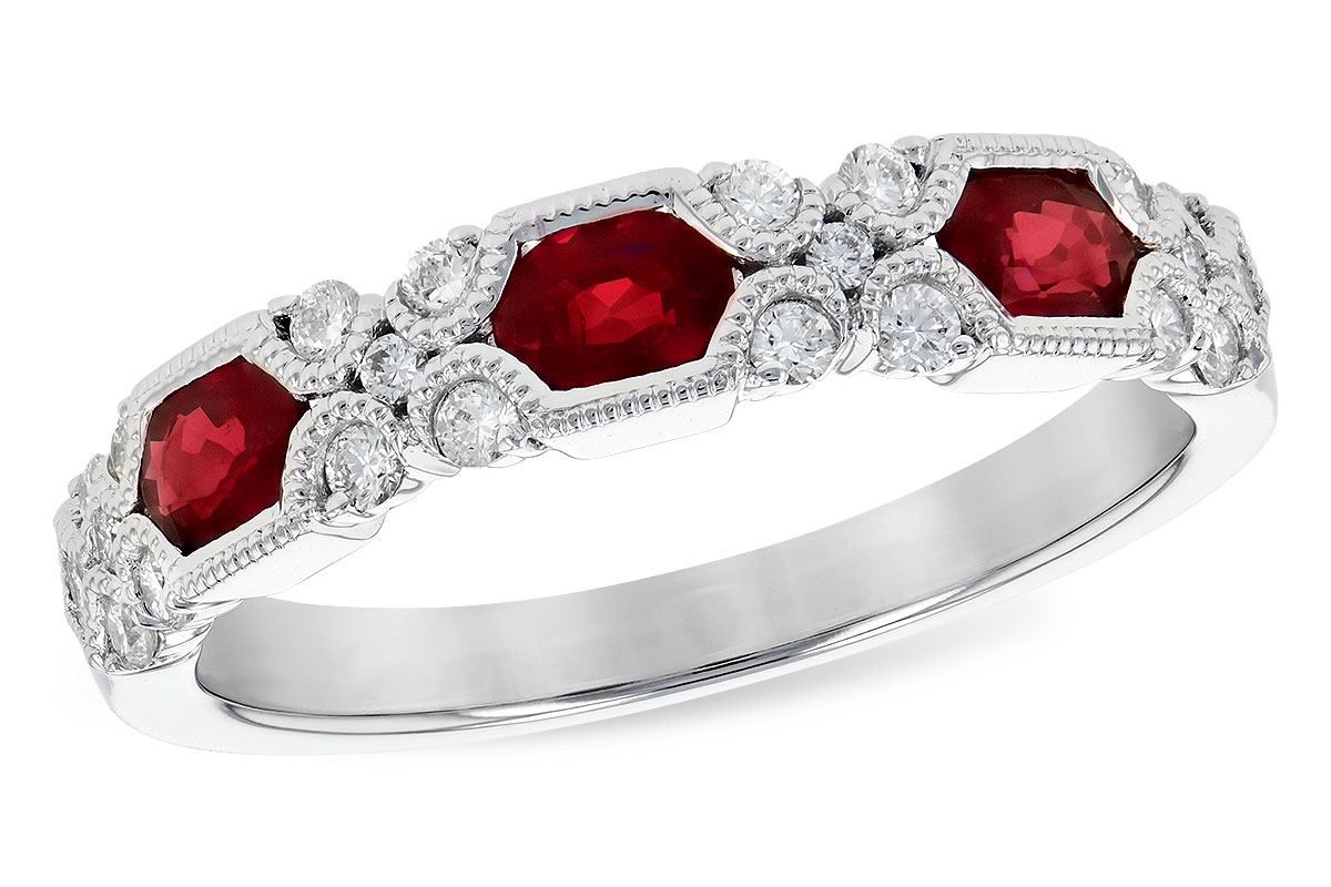 L327-86288: LDS WED RG .74 RUBY 1.00 TGW (4x3MM RUBY)