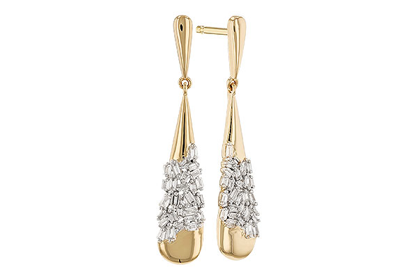 L328-78124: EARRINGS .20 TW BAGUETTE DIAS