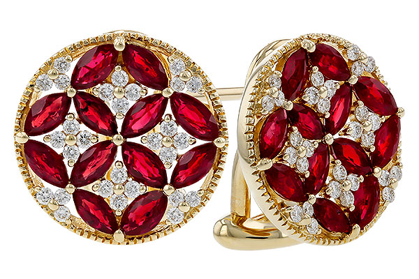 L329-65451: EARRINGS 2.07 TW RUBY 2.37 TGW