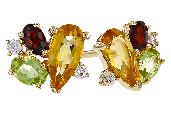 L329-67215: EARRINGS .66 SEMI PREC (CIT,PER,GAR) .70 TGW