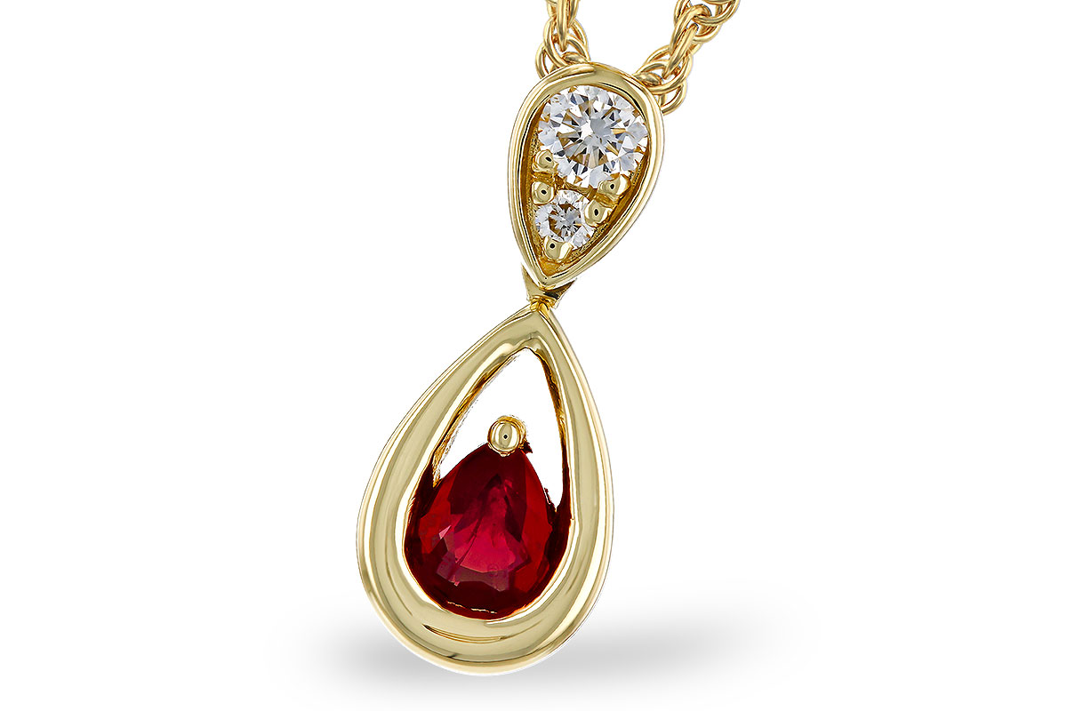 L329-67224: NECKLACE .20 RUBY .26 TGW (4x3 RUBY)