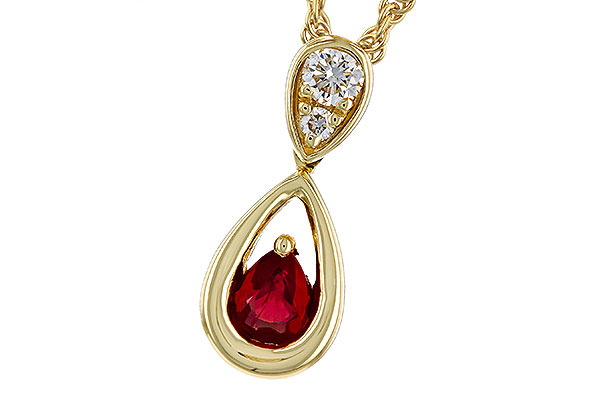 L329-67224: NECKLACE .20 RUBY .26 TGW (4x3 RUBY)