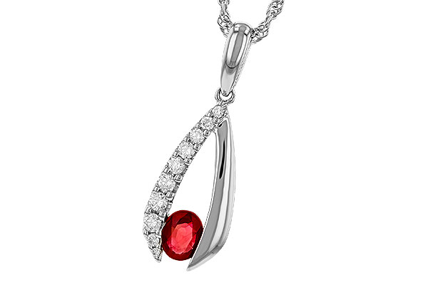 L329-69088: NECKLACE .34 RUBY .50 TGW (5x4 RUBY)