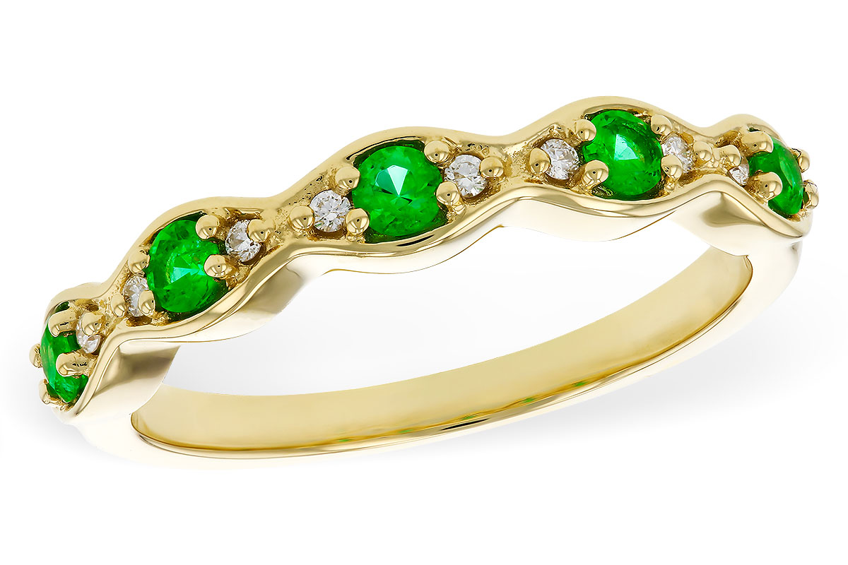 L329-72651: LDS WED RG .21 TW EMERALD .27 TGW