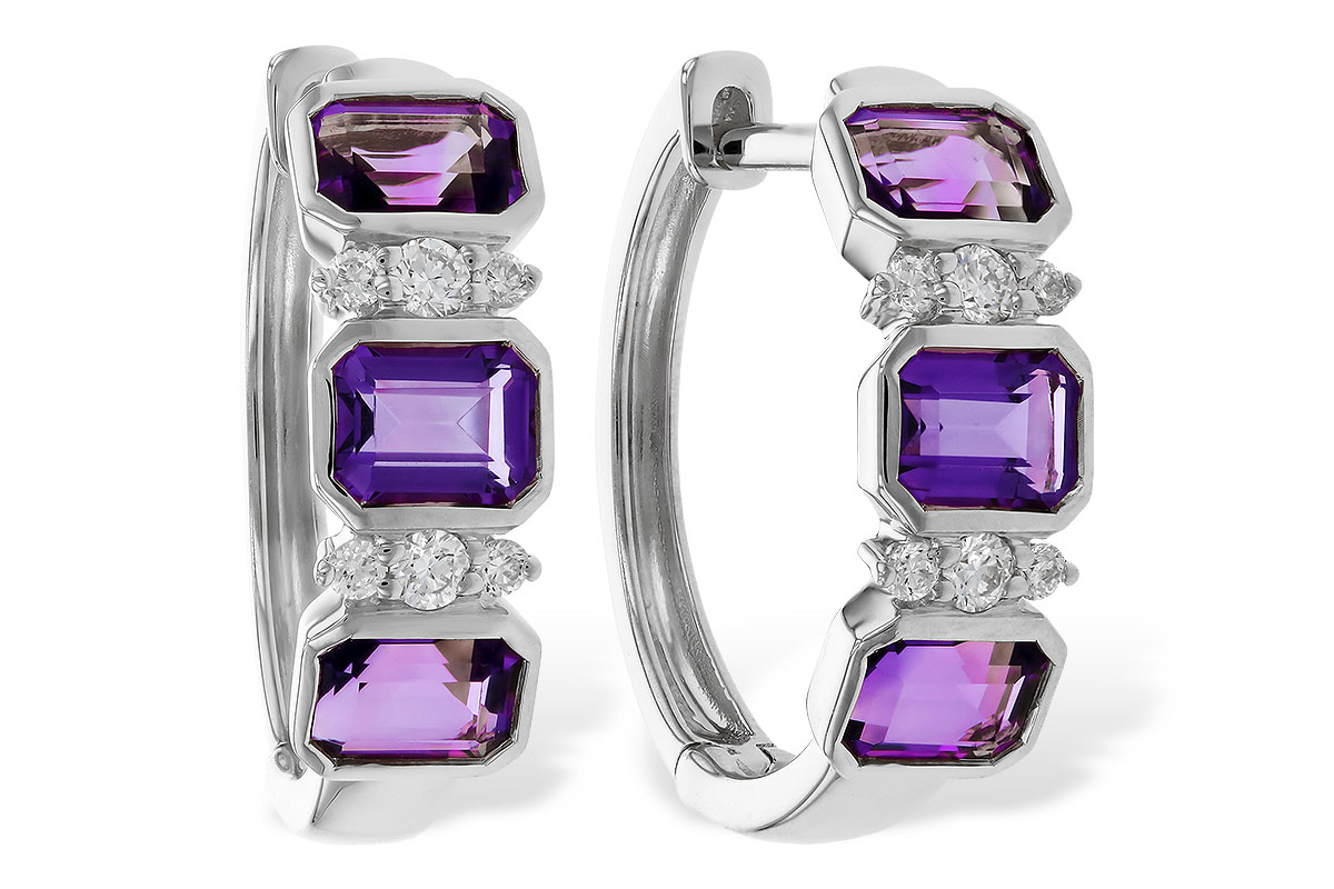 L329-72670: EARRING 1.05 TW AMETHYST 1.16 TGW