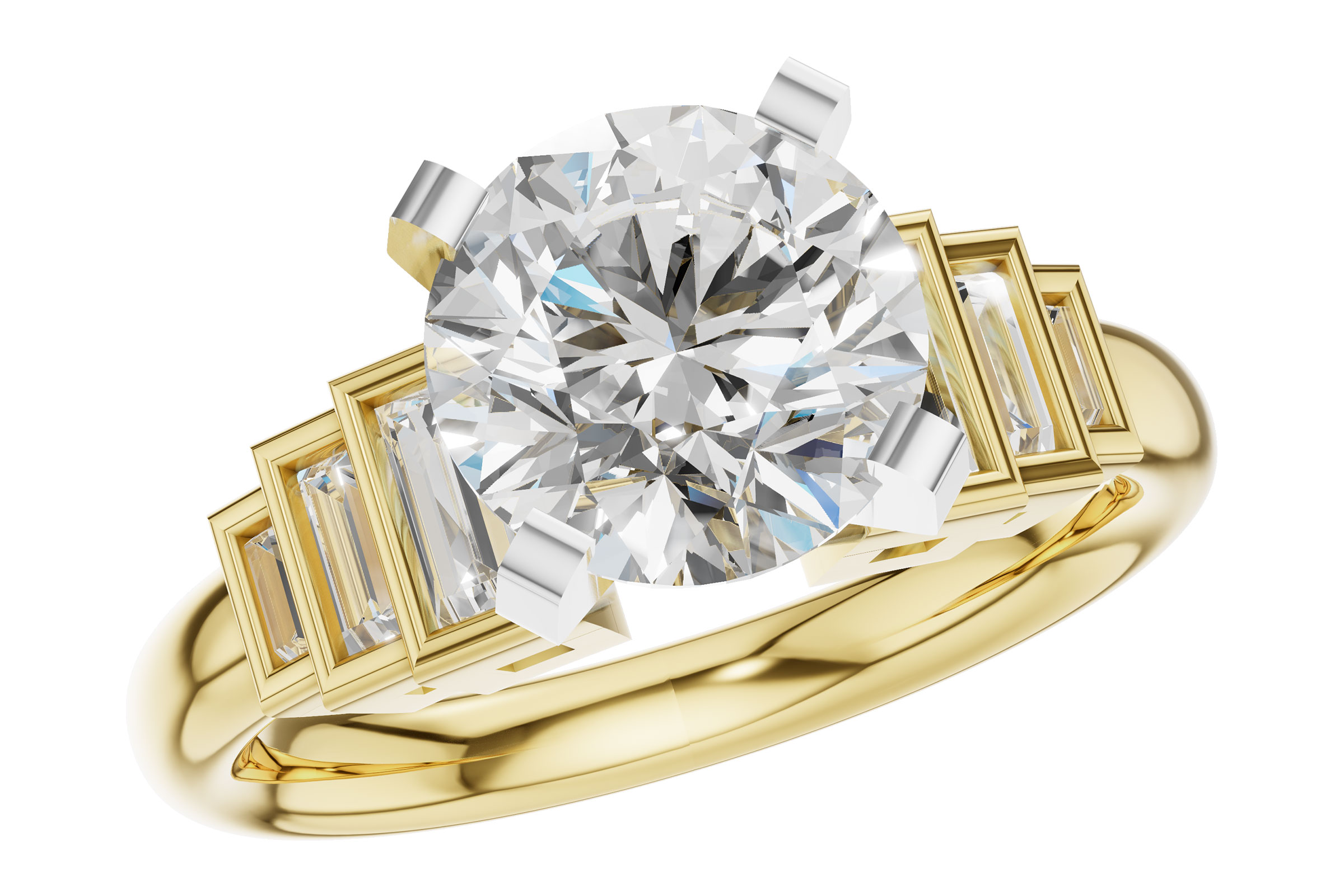 L330-56288: LDS SEMI DIA RG .26 TW BAGUETTES