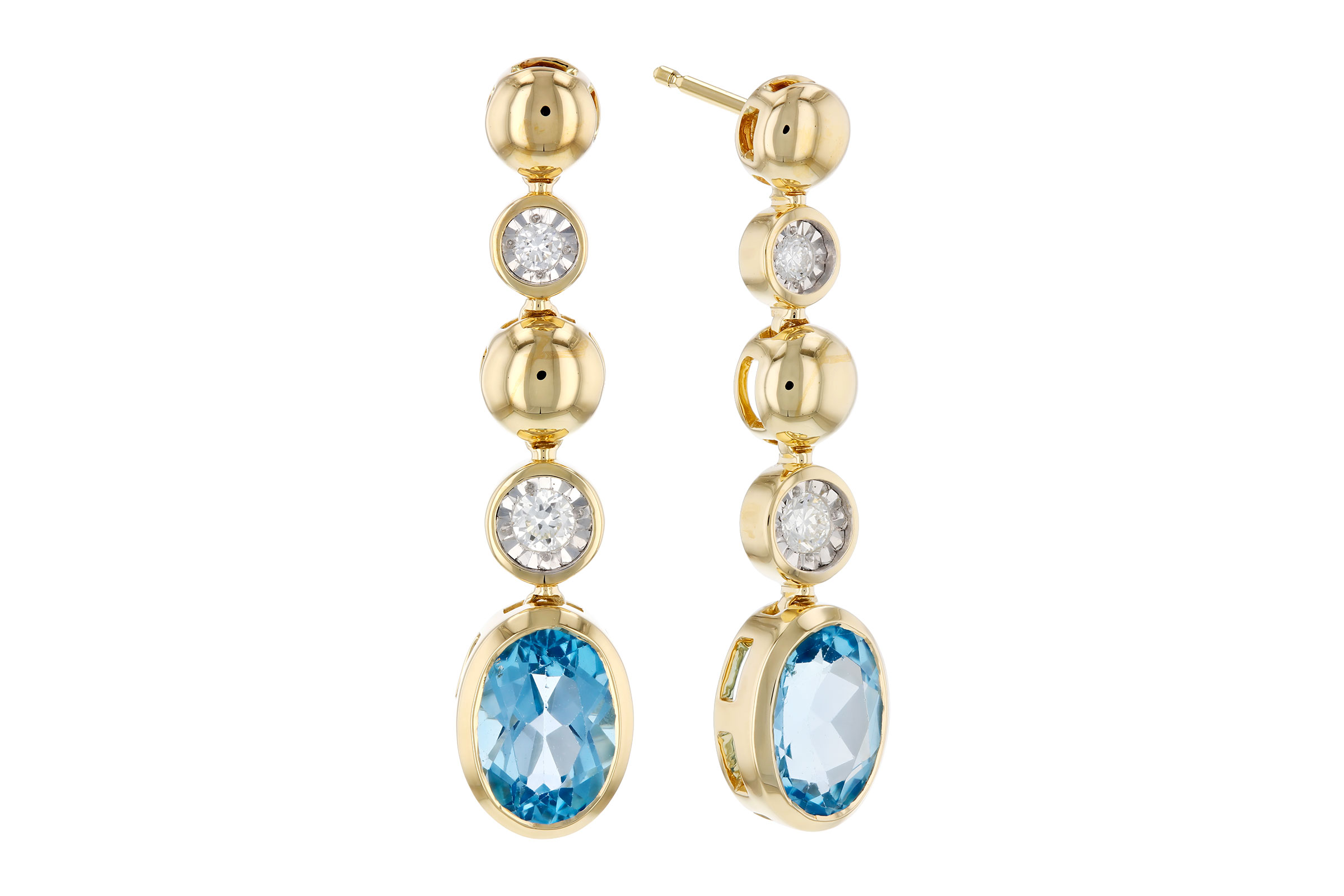 L330-56342: EARRINGS 1.66 TW BLUE TOPAZ 1.76 TGW