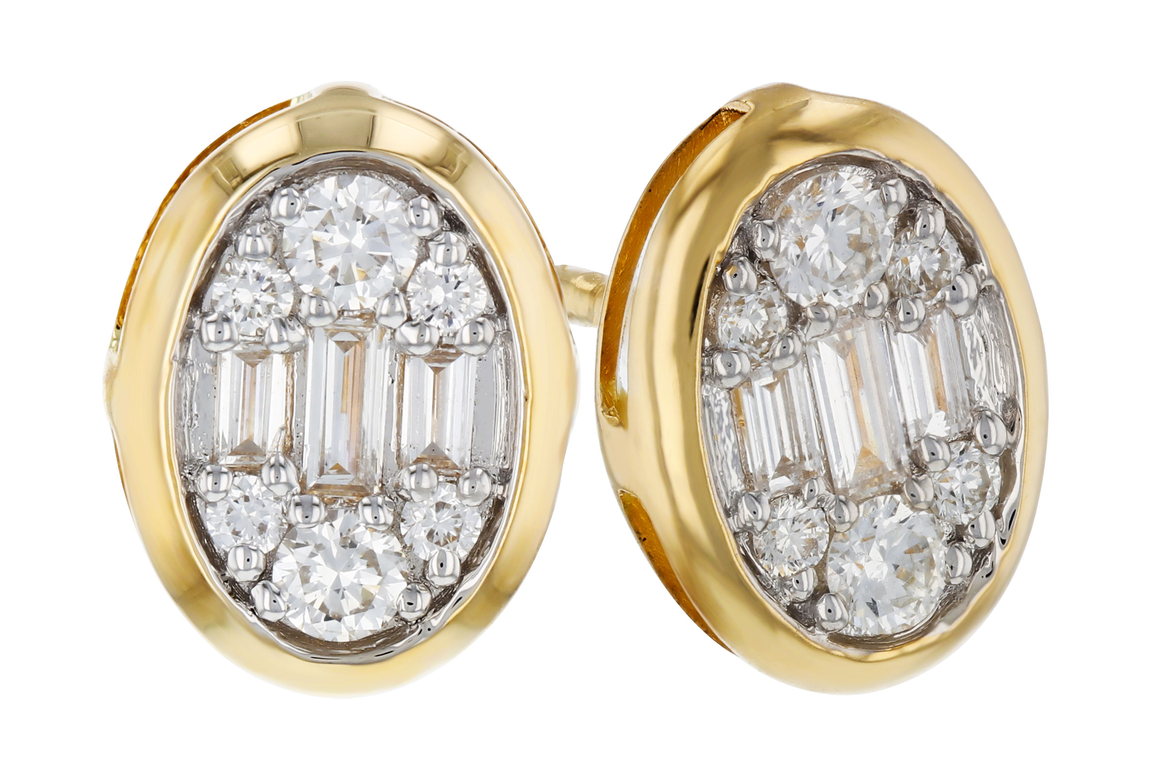L330-57251: EARRINGS .08 TW BAGUETTE .24 TW