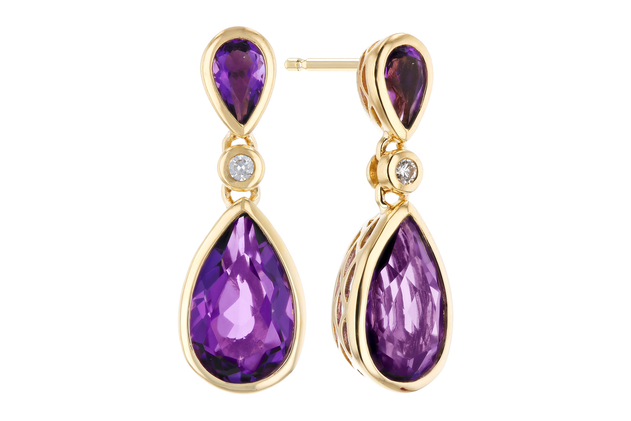 L330-58097: EARRINGS 2.80 TW AMETHYST 2.84 TGW