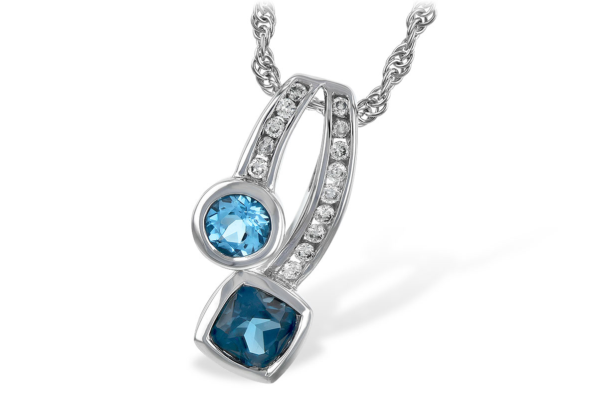 M244-27260: NECKLACE .91 TW BLUE TOPAZ 1.04 TGW