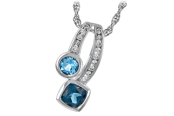 M244-27260: NECKLACE .91 TW BLUE TOPAZ 1.04 TGW