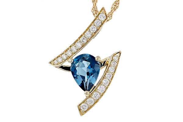 M329-65397: NECK 1.04 LONDON BLUE TOPAZ 1.23 TGW (8x6MM)