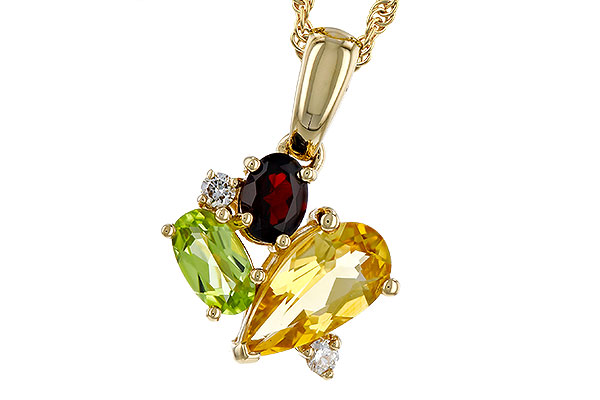 M329-67215: NECKLACE .79 SEMI PREC (CIT,PER,GAR) .82 TGW