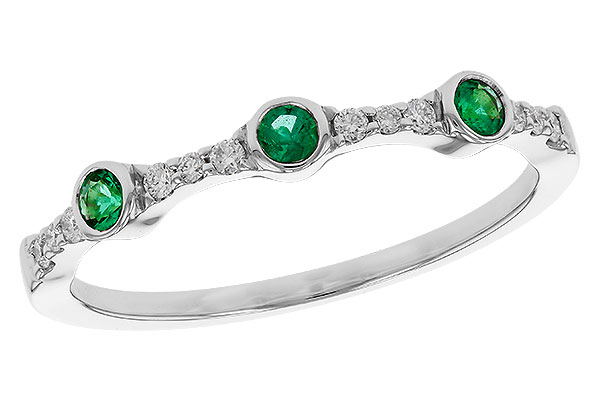 M329-67224: LDS WED RG .11 EMERALD .20 TGW
