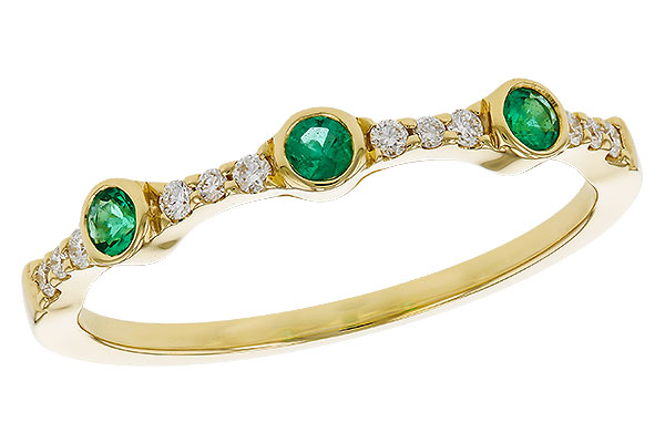 M329-67224: LDS WED RG .11 EMERALD .20 TGW