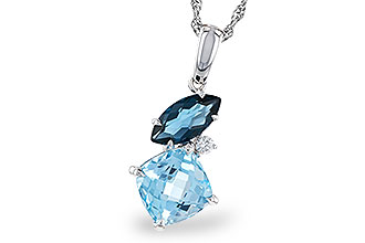 M329-68097: NECKLACE 2.37 TW BLUE TOPAZ 2.40 TGW