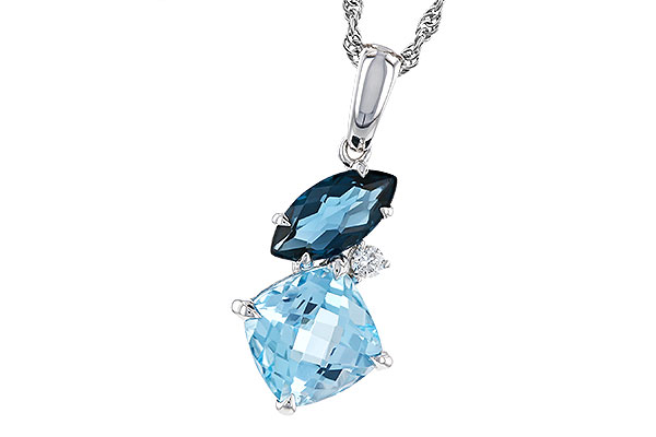 M329-68097: NECKLACE 2.37 TW BLUE TOPAZ 2.40 TGW