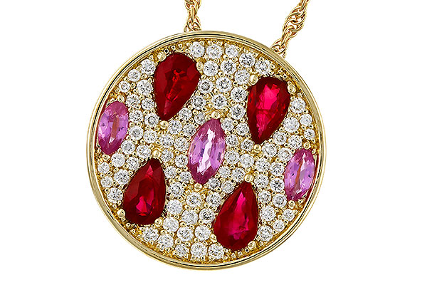 M329-72651: NECK 1.42 TW PRECIOUS (RUBY & PINK SAPP) 1.82 TGW