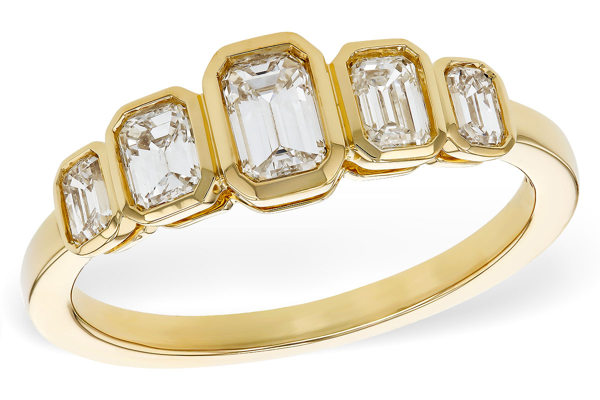 M329-72697: LDS DIA WED RG .90 TW EMERALD CUTS