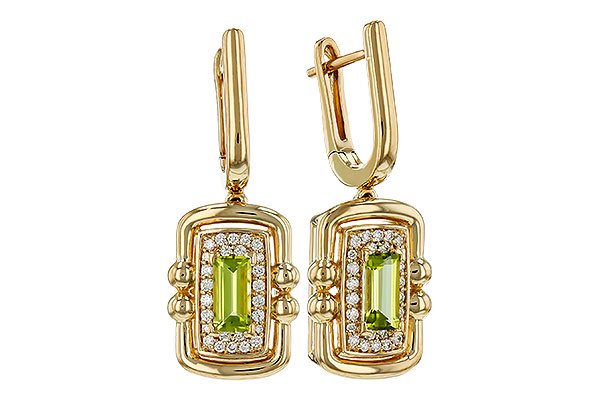 M330-55415: EARRINGS .71 TW PERIDOT .88 TGW (6x3MM PER)