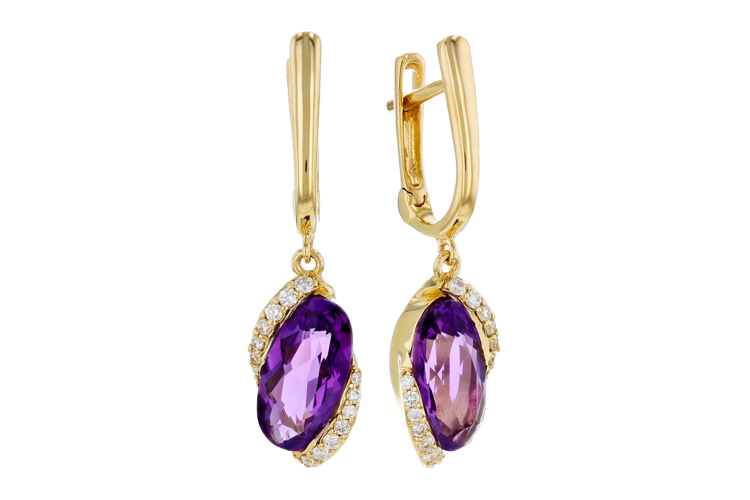 M330-57224: EARRINGS 2.14 TW AMETHYST 2.26 TGW (10x5MM AMY)